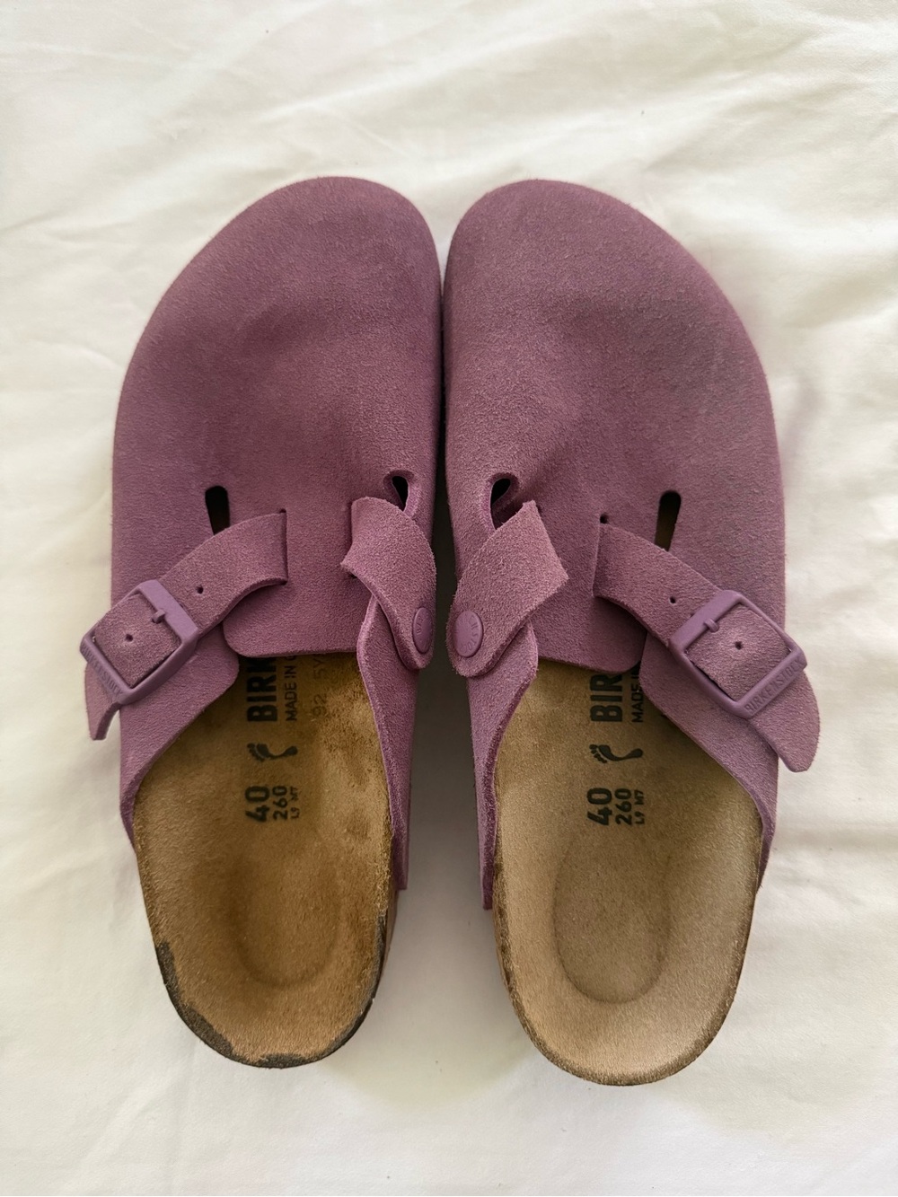 Birkenstock Boston Suede Clog in Dusty Mauve
